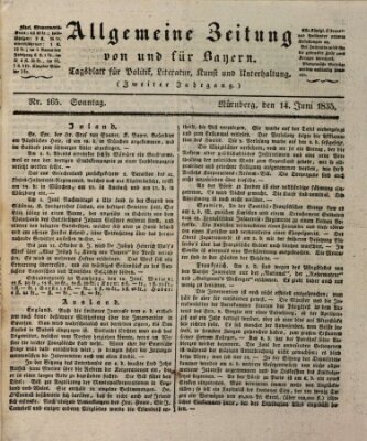 Allgemeine Zeitung von und für Bayern (Fränkischer Kurier) Sonntag 14. Juni 1835