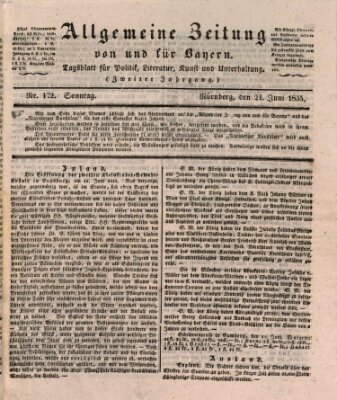 Allgemeine Zeitung von und für Bayern (Fränkischer Kurier) Sonntag 21. Juni 1835