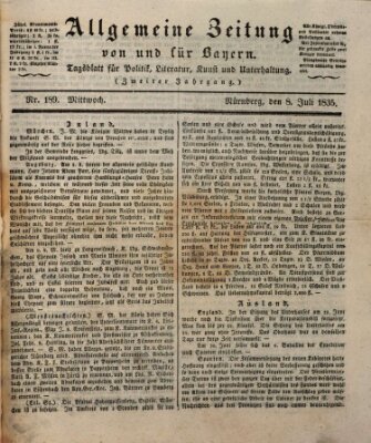 Allgemeine Zeitung von und für Bayern (Fränkischer Kurier) Mittwoch 8. Juli 1835