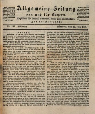 Allgemeine Zeitung von und für Bayern (Fränkischer Kurier) Mittwoch 15. Juli 1835