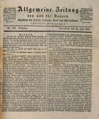 Allgemeine Zeitung von und für Bayern (Fränkischer Kurier) Samstag 25. Juli 1835