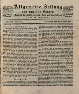 Allgemeine Zeitung von und für Bayern (Fränkischer Kurier) Sonntag 23. August 1835