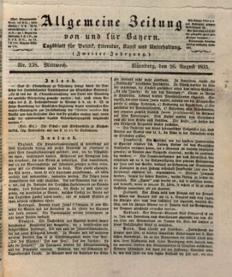 Allgemeine Zeitung von und für Bayern (Fränkischer Kurier) Mittwoch 26. August 1835