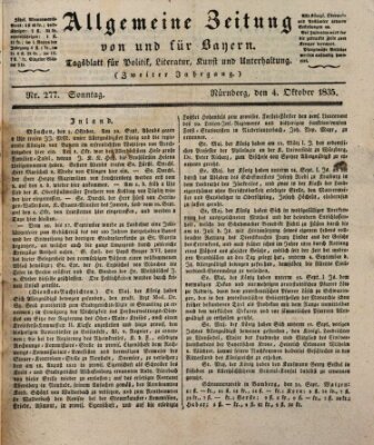 Allgemeine Zeitung von und für Bayern (Fränkischer Kurier) Sonntag 4. Oktober 1835