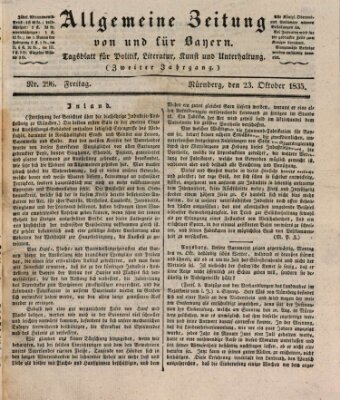 Allgemeine Zeitung von und für Bayern (Fränkischer Kurier) Freitag 23. Oktober 1835