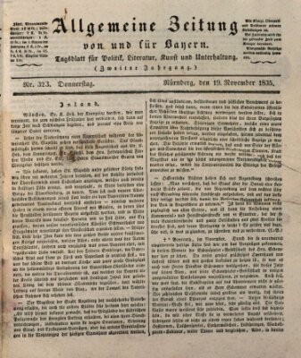 Allgemeine Zeitung von und für Bayern (Fränkischer Kurier) Donnerstag 19. November 1835