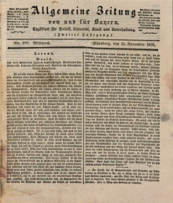 Allgemeine Zeitung von und für Bayern (Fränkischer Kurier) Mittwoch 25. November 1835