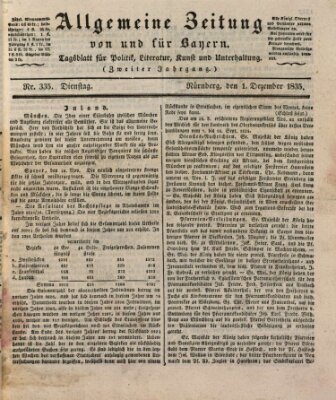 Allgemeine Zeitung von und für Bayern (Fränkischer Kurier) Dienstag 1. Dezember 1835