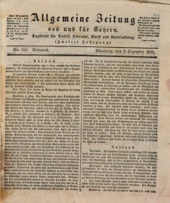 Allgemeine Zeitung von und für Bayern (Fränkischer Kurier) Mittwoch 9. Dezember 1835