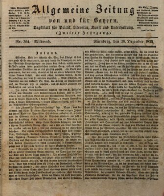 Allgemeine Zeitung von und für Bayern (Fränkischer Kurier) Mittwoch 30. Dezember 1835