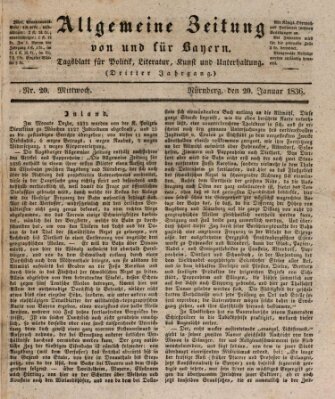 Allgemeine Zeitung von und für Bayern (Fränkischer Kurier) Mittwoch 20. Januar 1836
