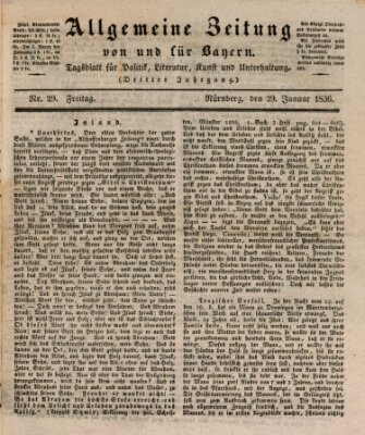 Allgemeine Zeitung von und für Bayern (Fränkischer Kurier) Freitag 29. Januar 1836