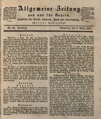 Allgemeine Zeitung von und für Bayern (Fränkischer Kurier) Sonntag 6. März 1836