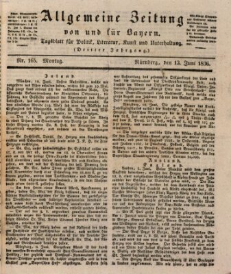 Allgemeine Zeitung von und für Bayern (Fränkischer Kurier) Montag 13. Juni 1836