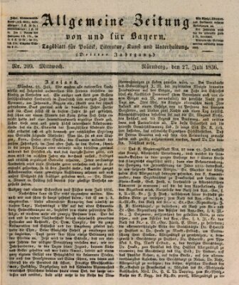 Allgemeine Zeitung von und für Bayern (Fränkischer Kurier) Mittwoch 27. Juli 1836