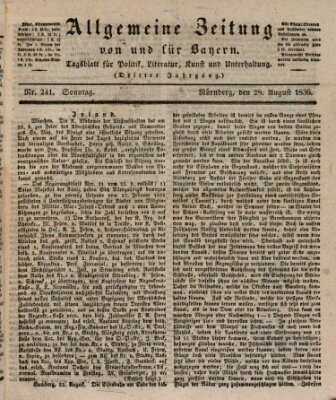 Allgemeine Zeitung von und für Bayern (Fränkischer Kurier) Sonntag 28. August 1836