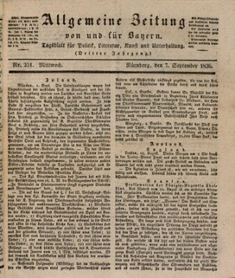 Allgemeine Zeitung von und für Bayern (Fränkischer Kurier) Mittwoch 7. September 1836