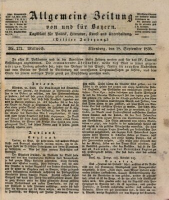 Allgemeine Zeitung von und für Bayern (Fränkischer Kurier) Mittwoch 28. September 1836