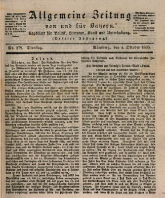 Allgemeine Zeitung von und für Bayern (Fränkischer Kurier) Dienstag 4. Oktober 1836