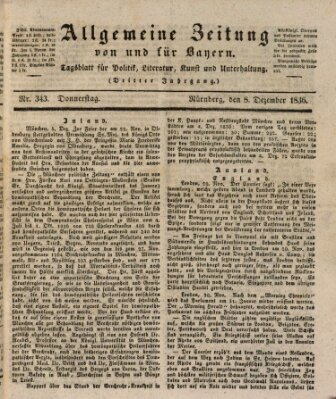 Allgemeine Zeitung von und für Bayern (Fränkischer Kurier) Donnerstag 8. Dezember 1836