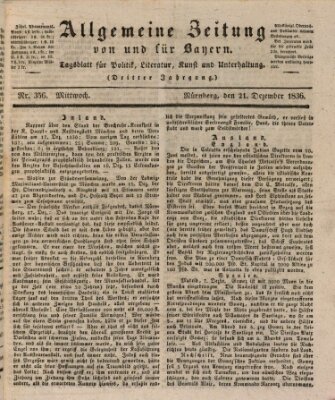 Allgemeine Zeitung von und für Bayern (Fränkischer Kurier) Mittwoch 21. Dezember 1836