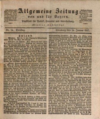 Allgemeine Zeitung von und für Bayern (Fränkischer Kurier) Dienstag 24. Januar 1837