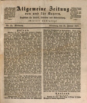 Allgemeine Zeitung von und für Bayern (Fränkischer Kurier) Mittwoch 25. Januar 1837