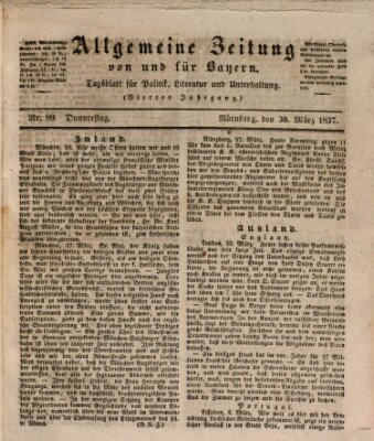 Allgemeine Zeitung von und für Bayern (Fränkischer Kurier) Donnerstag 30. März 1837