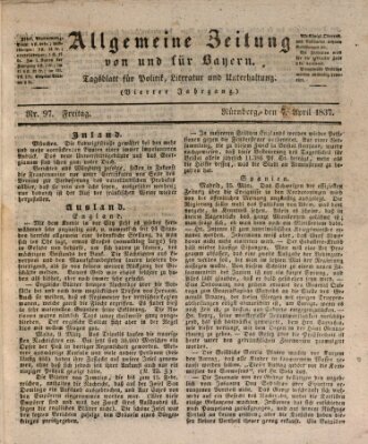 Allgemeine Zeitung von und für Bayern (Fränkischer Kurier) Freitag 7. April 1837