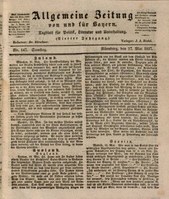 Allgemeine Zeitung von und für Bayern (Fränkischer Kurier) Samstag 27. Mai 1837