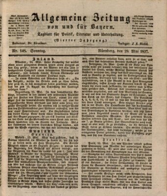 Allgemeine Zeitung von und für Bayern (Fränkischer Kurier) Sonntag 28. Mai 1837