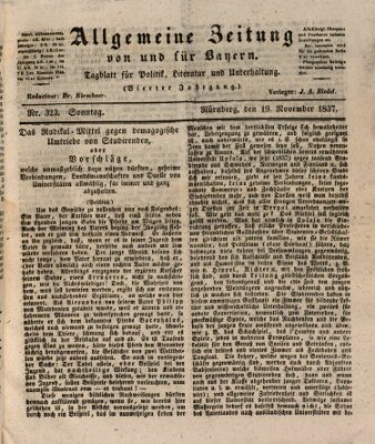 Allgemeine Zeitung von und für Bayern (Fränkischer Kurier) Sonntag 19. November 1837