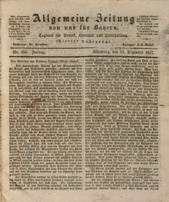 Allgemeine Zeitung von und für Bayern (Fränkischer Kurier) Freitag 22. Dezember 1837