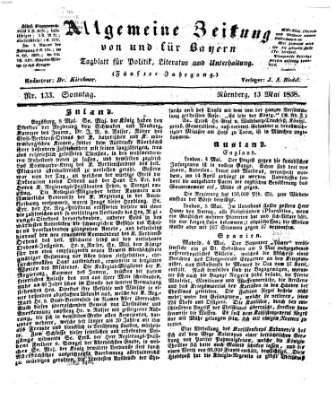 Allgemeine Zeitung von und für Bayern (Fränkischer Kurier) Sonntag 13. Mai 1838