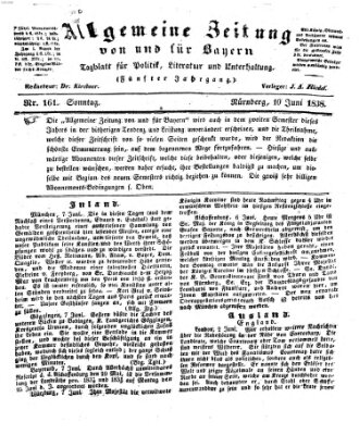Allgemeine Zeitung von und für Bayern (Fränkischer Kurier) Sonntag 10. Juni 1838