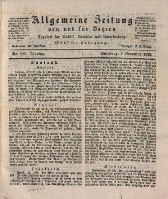 Allgemeine Zeitung von und für Bayern (Fränkischer Kurier) Montag 5. November 1838