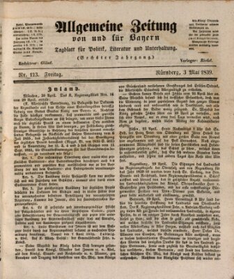 Allgemeine Zeitung von und für Bayern (Fränkischer Kurier) Freitag 3. Mai 1839