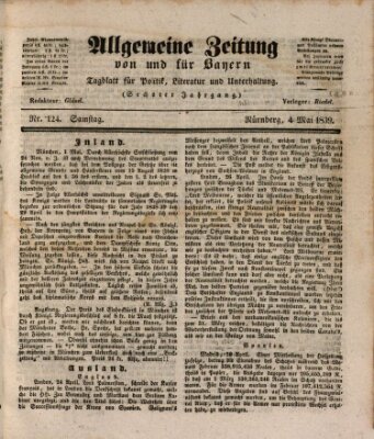 Allgemeine Zeitung von und für Bayern (Fränkischer Kurier) Samstag 4. Mai 1839