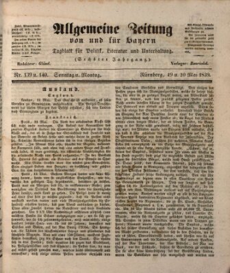 Allgemeine Zeitung von und für Bayern (Fränkischer Kurier) Sonntag 19. Mai 1839