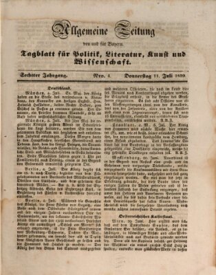 Allgemeine Zeitung von und für Bayern (Fränkischer Kurier) Donnerstag 11. Juli 1839