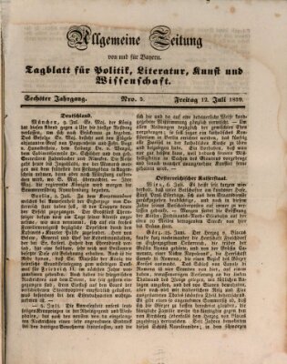 Allgemeine Zeitung von und für Bayern (Fränkischer Kurier) Freitag 12. Juli 1839