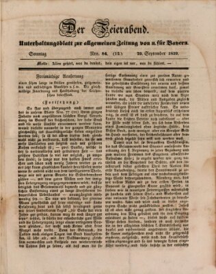 Allgemeine Zeitung von und für Bayern (Fränkischer Kurier) Sonntag 29. September 1839