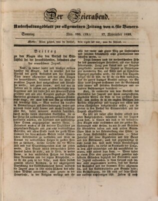 Allgemeine Zeitung von und für Bayern (Fränkischer Kurier) Sonntag 17. November 1839