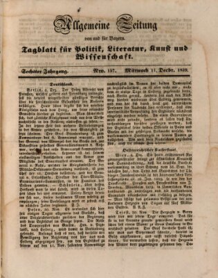 Allgemeine Zeitung von und für Bayern (Fränkischer Kurier) Mittwoch 11. Dezember 1839