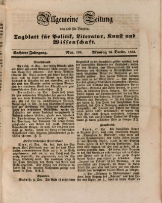 Allgemeine Zeitung von und für Bayern (Fränkischer Kurier) Montag 23. Dezember 1839