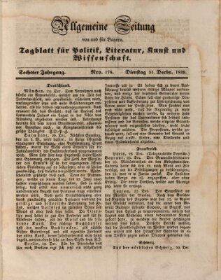 Allgemeine Zeitung von und für Bayern (Fränkischer Kurier) Dienstag 31. Dezember 1839