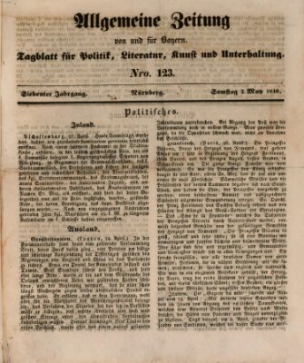 Allgemeine Zeitung von und für Bayern (Fränkischer Kurier) Samstag 2. Mai 1840