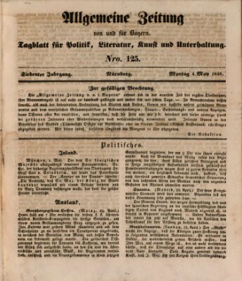 Allgemeine Zeitung von und für Bayern (Fränkischer Kurier) Montag 4. Mai 1840