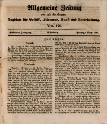 Allgemeine Zeitung von und für Bayern (Fränkischer Kurier) Freitag 8. Mai 1840