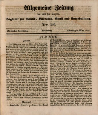 Allgemeine Zeitung von und für Bayern (Fränkischer Kurier) Dienstag 19. Mai 1840